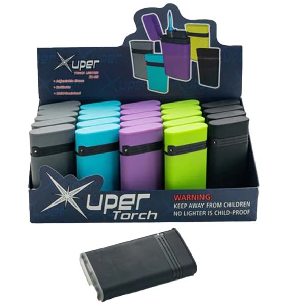 XUPER FLIP TOP NEON TORCH LIGHTER 98-1166 BOX OF 25