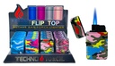 TECHNO TORCH #19607-NC CAMOUFLAGE DESIGN FLIP TOP TORCH LIGHTERS BOX OF 20